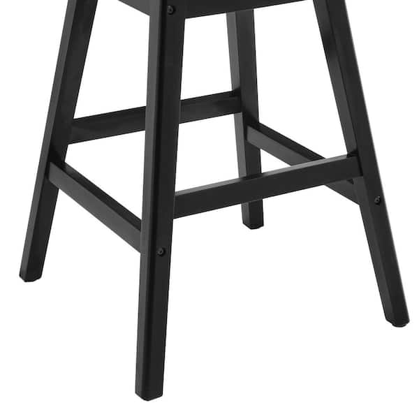 OrangeOne Black Classic Windsor 37.4 in. Swivel Barstool Solid