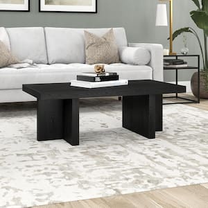 Dimitra 44 in. Black Grain Rectangle MDF Top Coffee Table