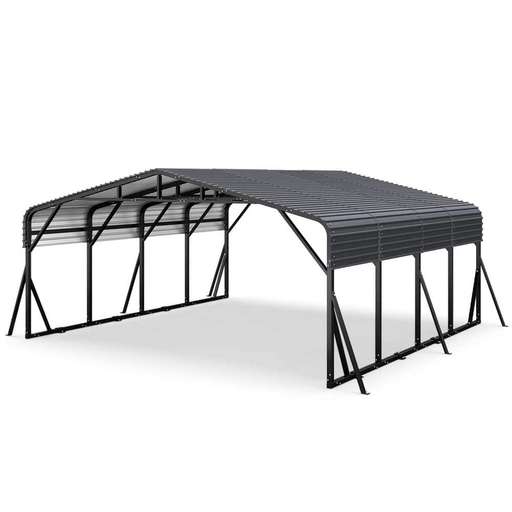 20 ft. x 20 ft. Heavy-Duty Metal Carport, Galvanized Steel Frame Car Shelter with Sloped Roof for Cars, Boats price history on PriceWatchPro