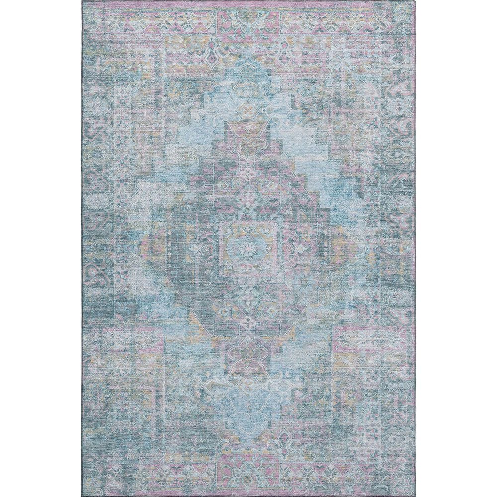 Mayfield Premium Machine Washable Abstract AMF2140 Blue 3 ft. x 5 ft. Area Rug price history on PriceWatchPro