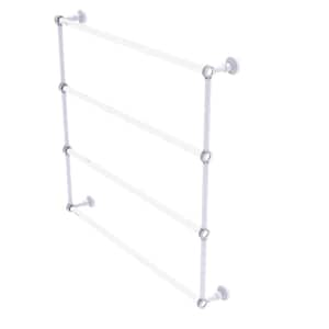 Pacific Beach 36 in. 4-Tier Ladder Towel Bar with Dotted Accents in Matte White