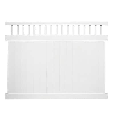 Weatherables Mason 6 ft. H x 6 ft. W White Vinyl Privacy Fence Panel ...