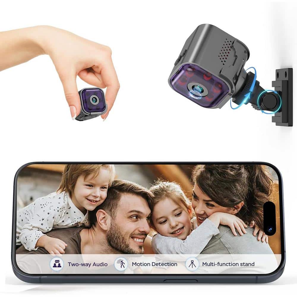 Indoor/Outdoor Hidden Mini Security Camera with Audio/Video, Phone App, 2-W