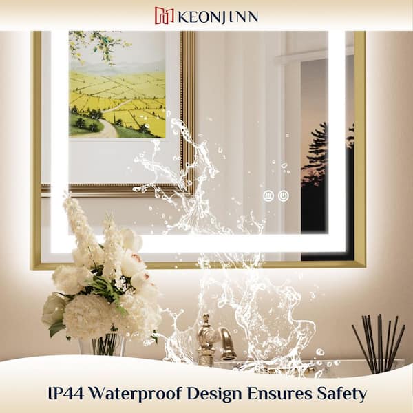 KeonJinn 28 in. W x 36 in. H Rectangular Framed LED Lighted