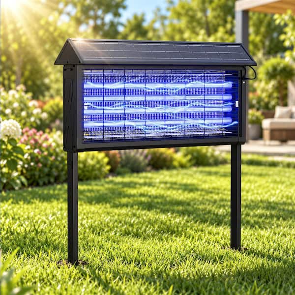 Solar Bug Zapper 40W 27 in. Wide Electronic Indoor/Outdoor Mosquito Killer for Patio and Yard,Covers Up to 4,500 sq. ft.