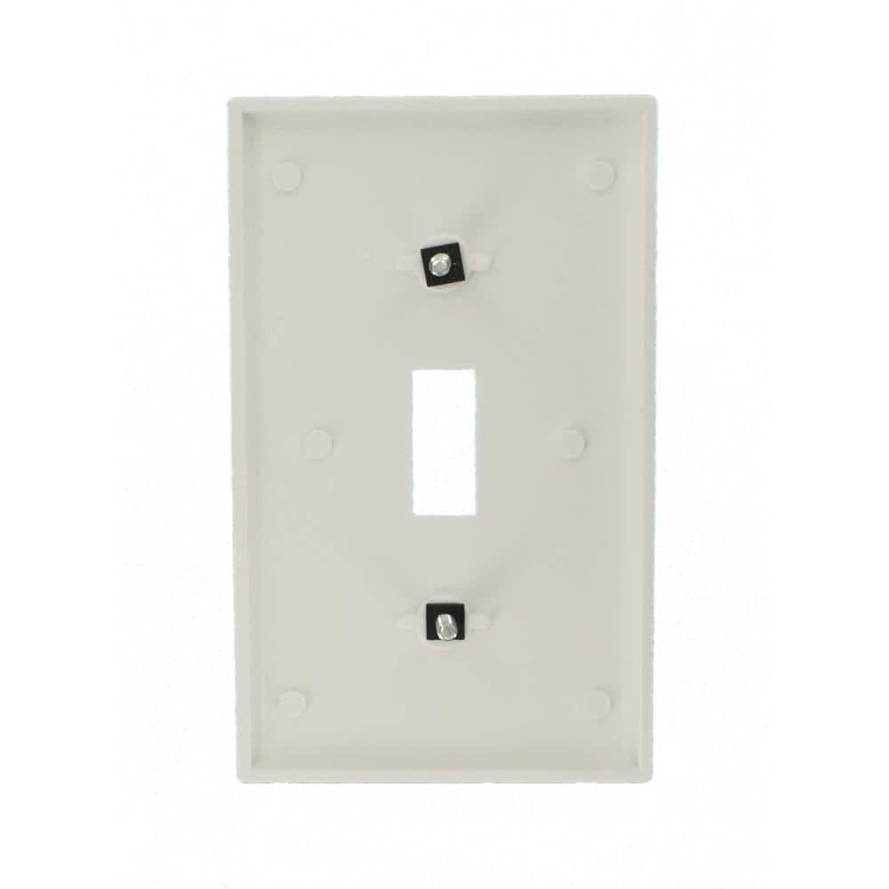 White Standard Size Plastic Toggle Wall Plate 10-Pack