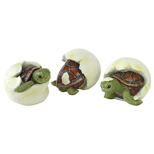 2.5 in. H Out of the Shell Baby Turtle Triplet Statues (Set of 3)