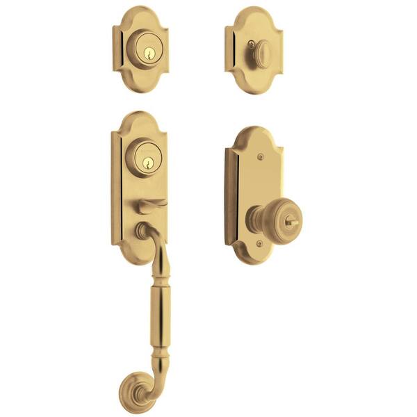 Baldwin Ashton Single Cylinder Lifetime Polished Brass Door Handleset