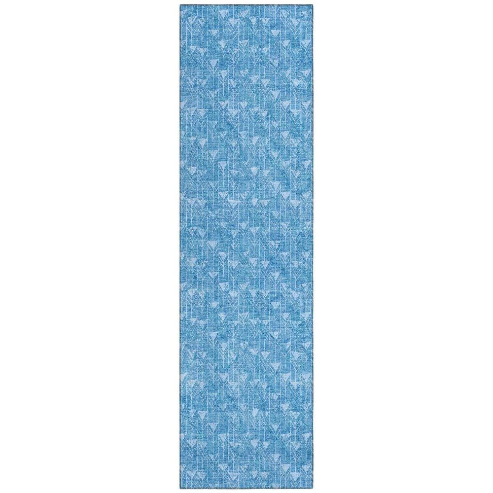Blue 2 ft. x 8 ft. Geometric Indoor / Outdoor Area Rug price history on PriceWatchPro
