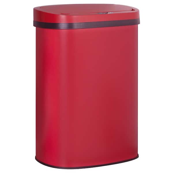 Rubbermaid Commercial Products 13-Gallons Red Plastic Touchless Kitchen  Trash Can with Lid Indoor