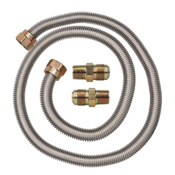 5/8 in. OD x 1/2 in. MIP x 1/2 in. MIP x 48 in. Stainless Steel Standard Gas Connector (106,000 BTU)