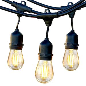 Ambience Pro 15-Light 48 ft. Outdoor Plug-in 2W 2500k LED S14 Hanging Edison Bulb String-Light