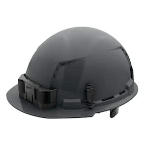 BOLT Gray Type 1 Class C Front Brim Vented Hard Hat with 6-Point Ratcheting Suspension