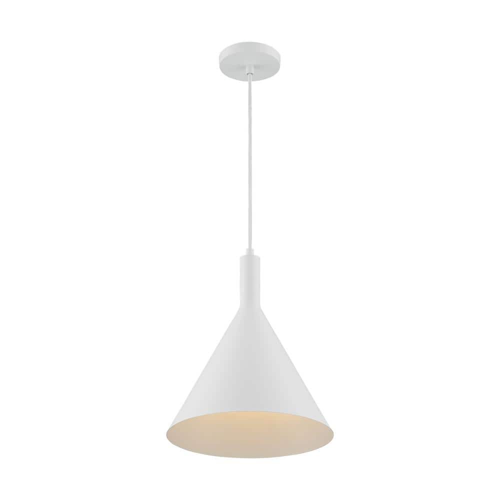 Matte White Aluminum Modern Funnel-Shaped Pendant Light