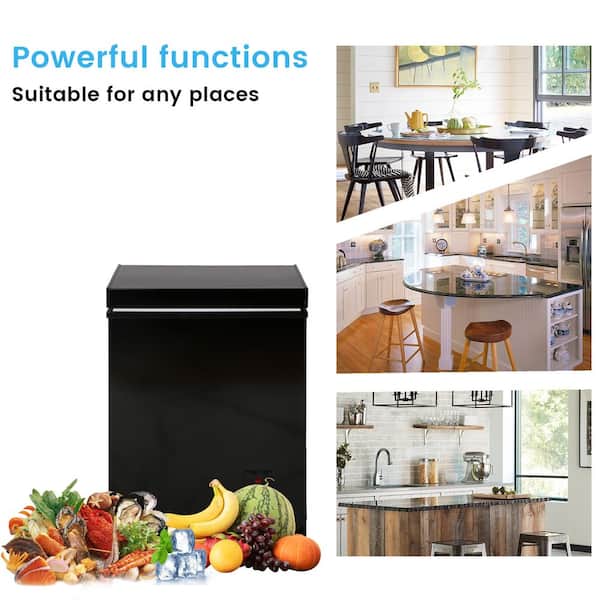 17.71 in. W, 2.5 cu.ft. Freezer Manual Defrost Chest Freezer with Adjustable Thermostat in Black