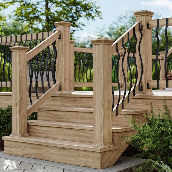 Deckorators 32-1/4 in. x 1 in. Textured Black Aluminum Baroque Baluster (5-Pack)