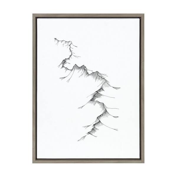 Kate and Laurel Mountains by Viola Kreczmer Framed Abstract Canvas Wall Art Print 24.00 in. x 18.00 in.