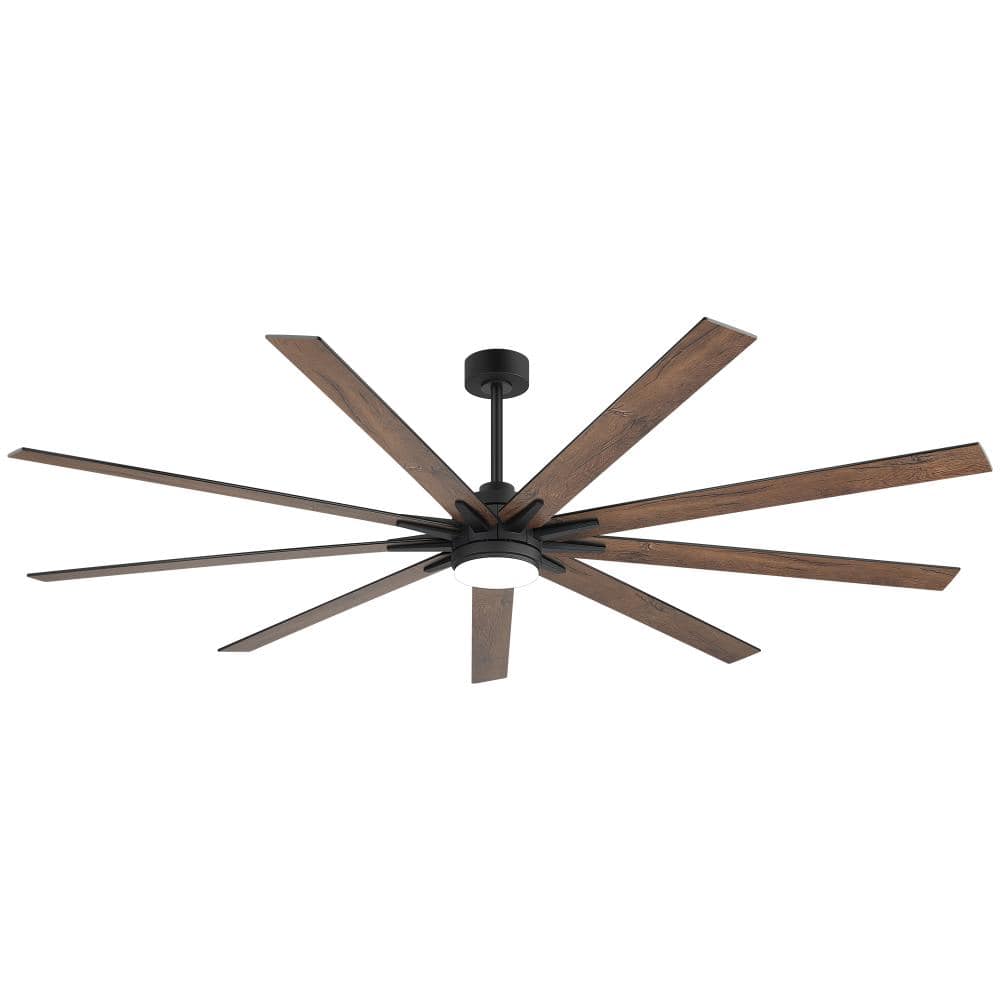 84 in. Black Indoor Integrated LED Downrod Large Ceiling Fans with Lights and Remote Control price history on PriceWatchPro