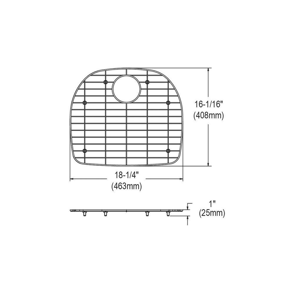 Elkay Stainless Steel Sink Bottom Grid with Convenient Drain Opening