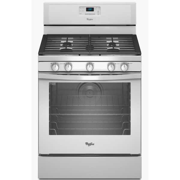 Whirlpool 5.8 cu. ft. Gas Range with Self-Cleaning Convection Oven in White