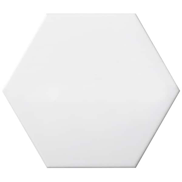 EMSER TILE Code White Hexagon Smooth 5.91 in. x 6.90 in. Ceramic Wall Tile (6.24 sq. ft. / case)