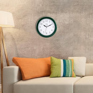 10 in. Hunter Green Quartz Analog Wall Clock