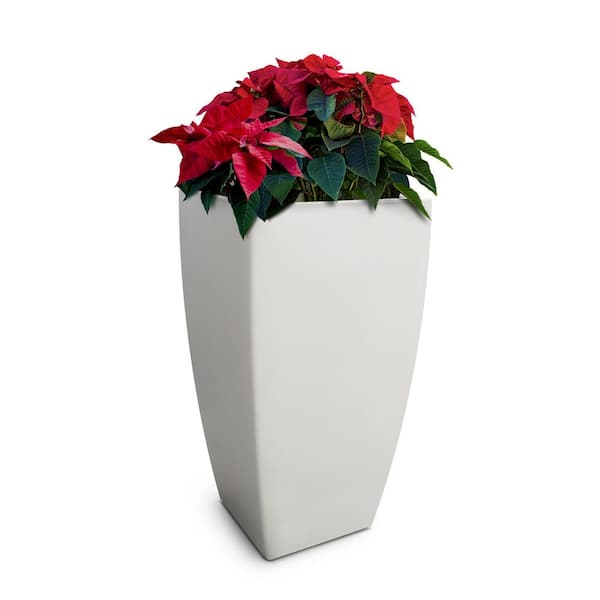 Mayne Kobi 32 in. Tall White Self-Watering Polyethylene Planter