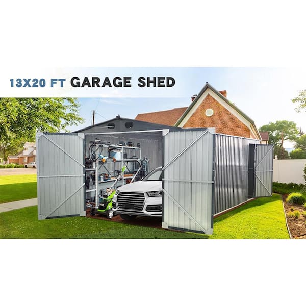 FIROMO 13 ft. W x 20 ft. D Metal Outdoor Storage Shed/Garage Shed