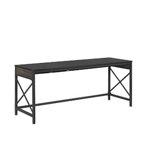 Foundry Road 72.047 in. Carbon Oak Commercial Table Desk with Melamine Top and Cord Management