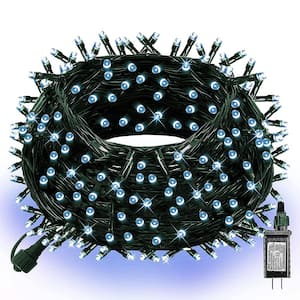 100 ft. 300 LED Connectable Waterproof Christmas String Lights with 8 Modes for Indoor and Outdoor, White