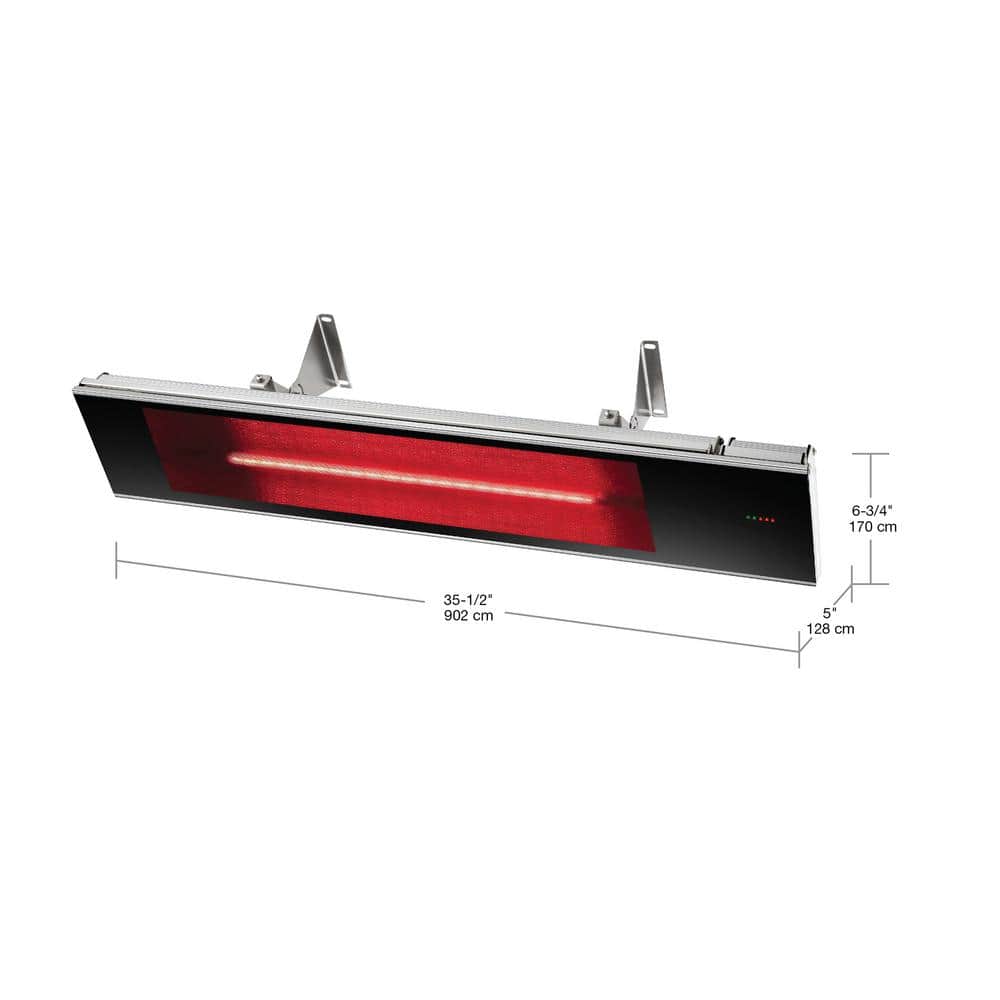Black 40-Inch Infrared Patio Heater with Ceramic Glass