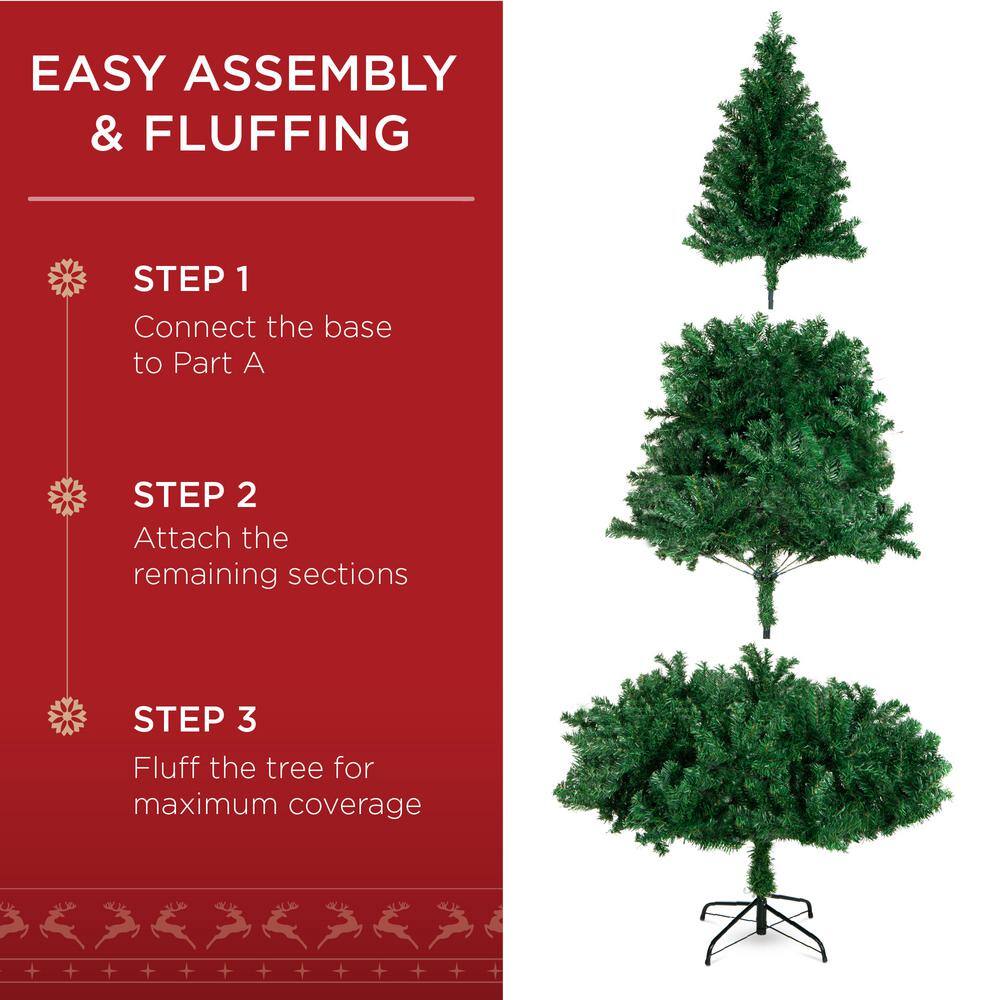 6-Foot Green Hinged Artificial Christmas Pine Tree with Metal Base