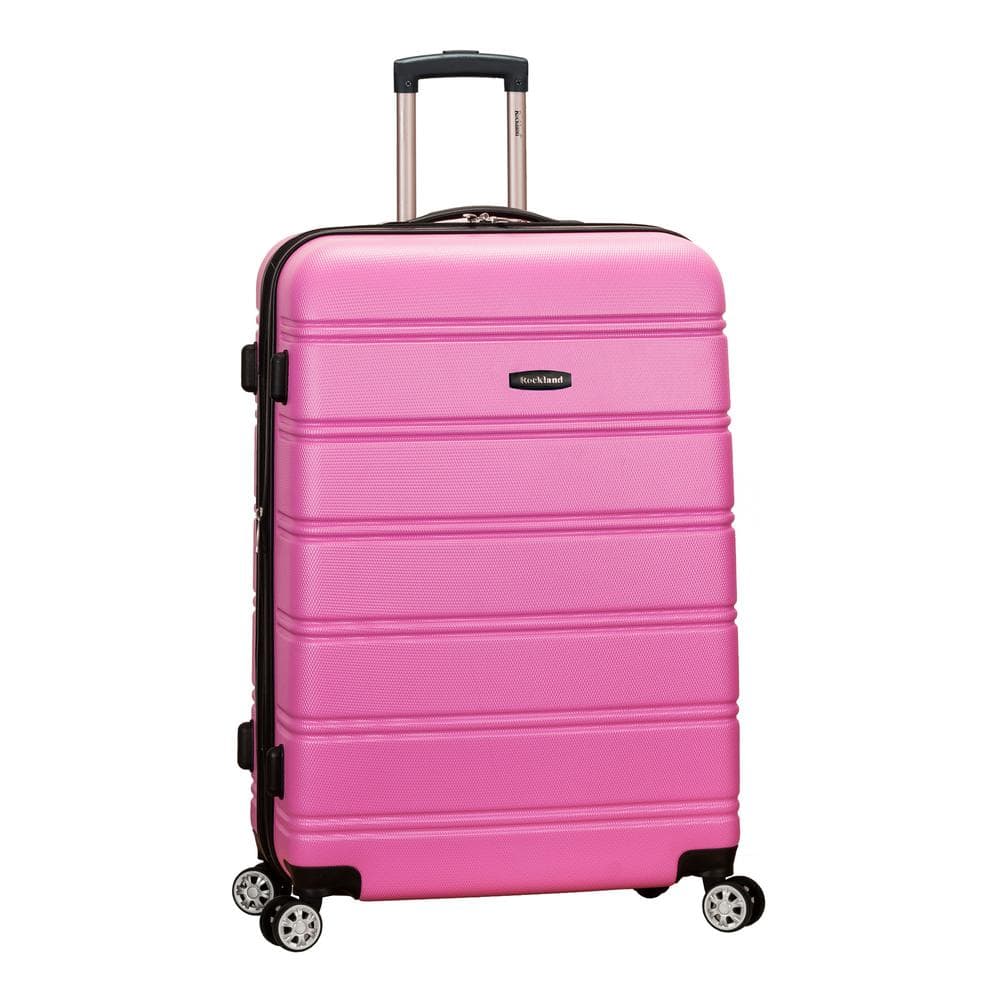 Rockland Melbourne 28 in. Pink Expandable Hardside Dual Wheel Spinner ...