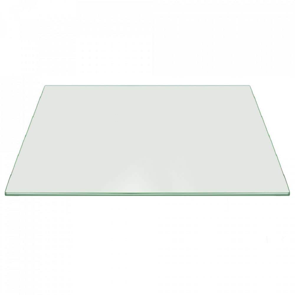 Fab Glass and Mirror 32 in. x 42 in. Clear Rectangle Glass Table Top 3/8 in.  Thick Pencil Polish Tempered Touch Corners 32x42RECT10THPE The Home Depot