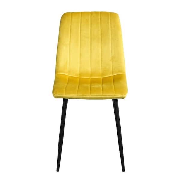 ATHMILE Yellow Velvet Dining Chairs (Set of 2)