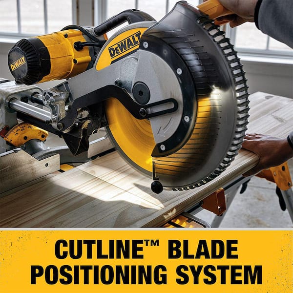 DEWALT 15 Amp Corded 12 in. Double Bevel Sliding Compound Miter Saw with XPS technology Blade Wrench and Material Clamp DWS780 The Home Depot