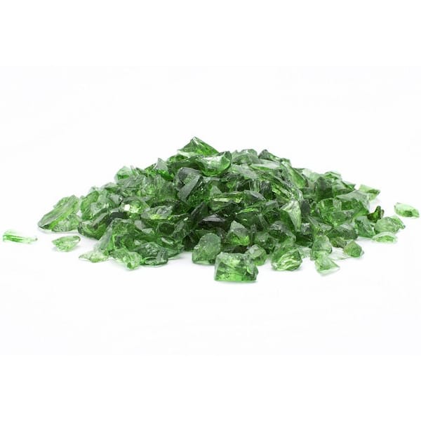Margo Garden Products 1/4 in. 25 lb. Green Landscape Fire Glass
