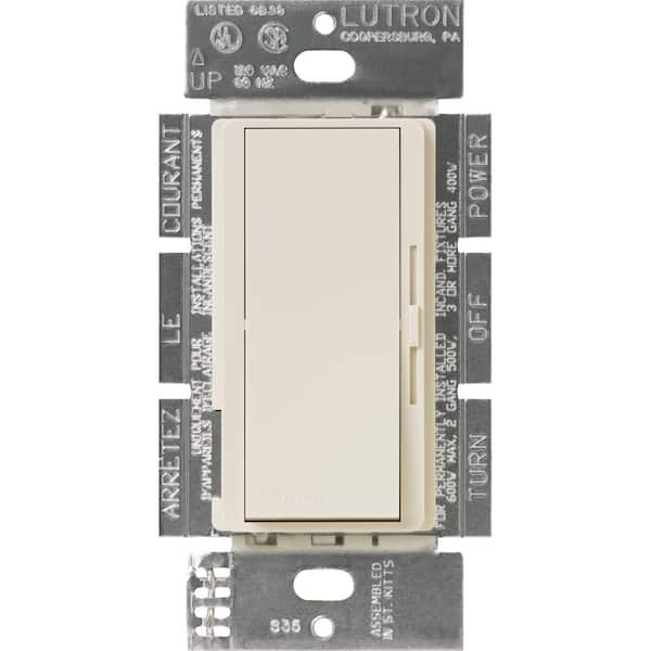 Lutron Diva Dimmer Switch for Incandescent and Halogen Bulbs, 1000-Watt/Single Pole or 3-Way, Light Almond (DV-103P-LA)