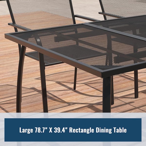 Mondawe W x L Black Rectangle Steel Mesh Outdoor