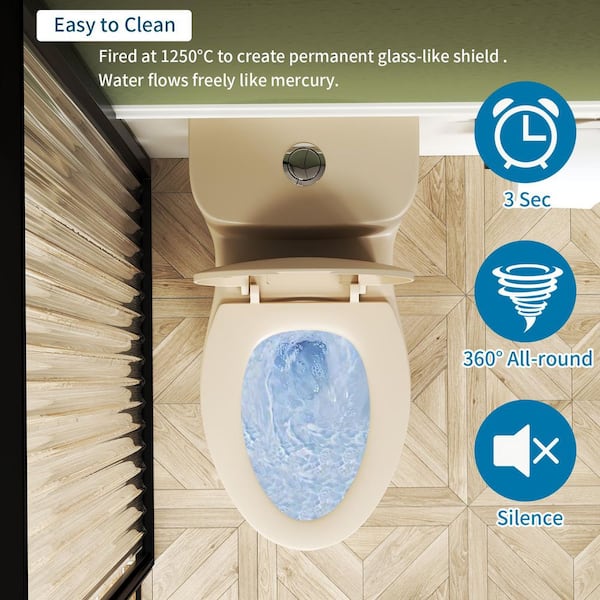 Abruzzo 1.1/1.6 GPF Tornado Flush One-Piece Toilet with Comfort
