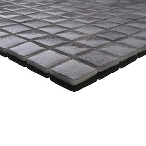 Glass Tile Love Forbidden Grey 12.5 in. x 21.5 in. Chips Mosaic Glossy Glass Wall Floor Pool Tile (10.76 sq. ft./Case)