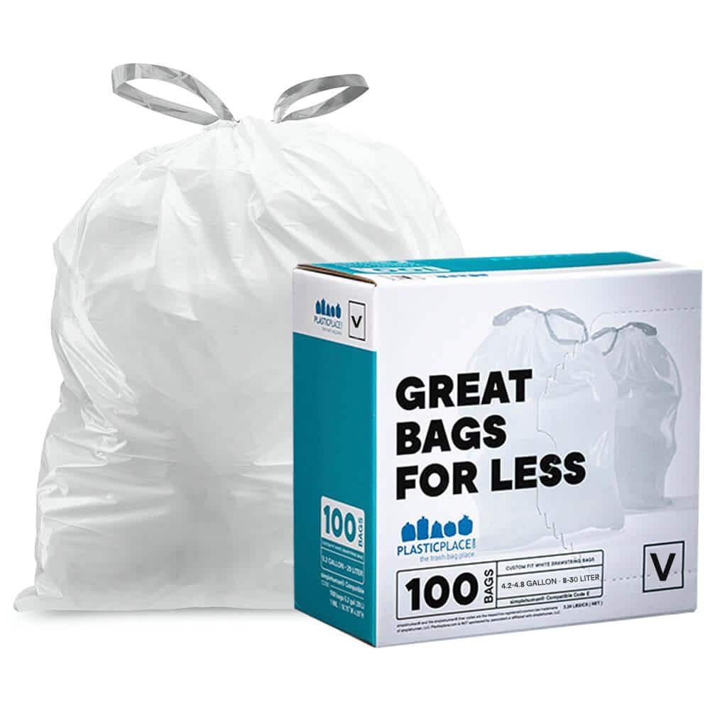 Plasticplace 18 Gallon Clear Recycling Trash Bags │ 1.2 Mil Garbage Can  Liners │ 26x16x27'' (200 Count)