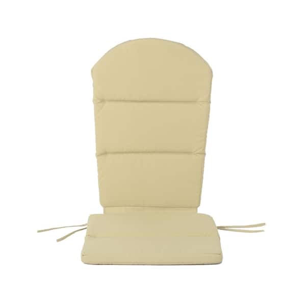 20 x 30 Water-Resistant Fabric Outdoor Adirondack Chair Cushion with High Back and Straps in Beige