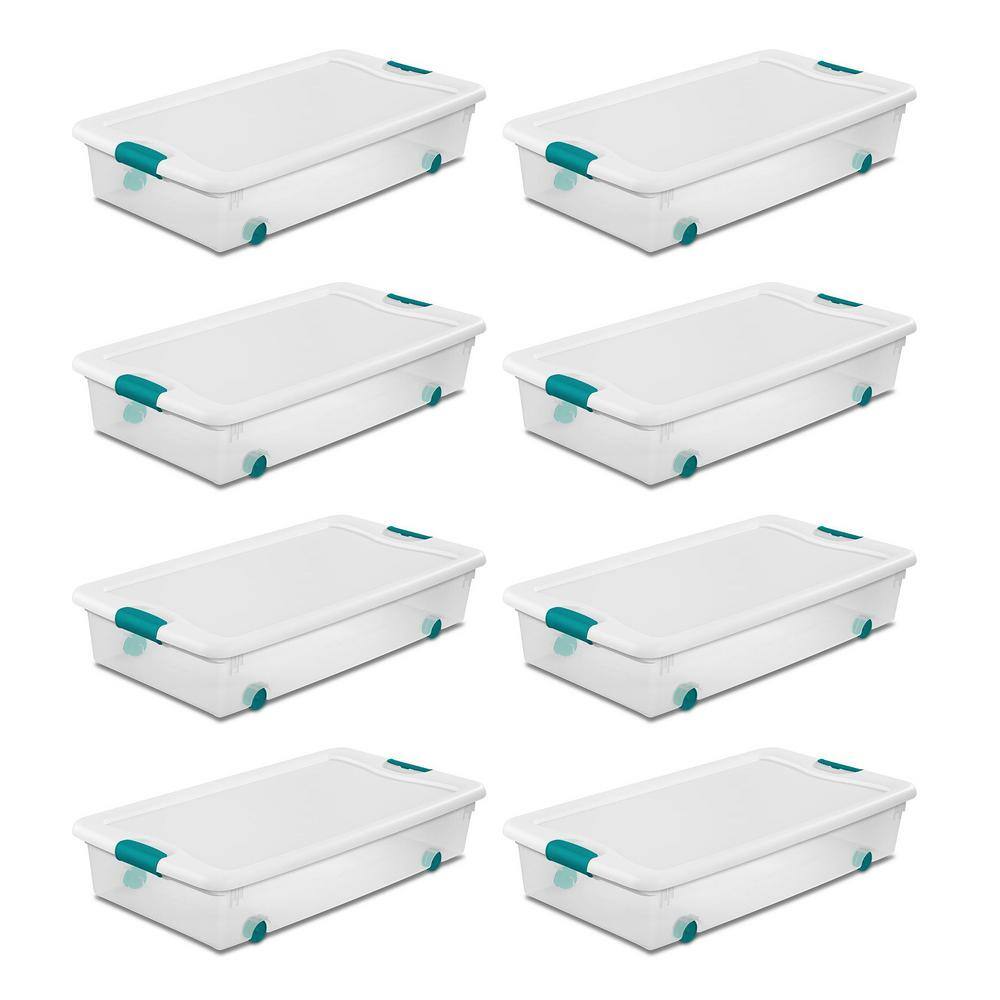 56 qt. Latching Stackable Wheeled Storage Container with Lid (8-Pack) price history on PriceWatchPro