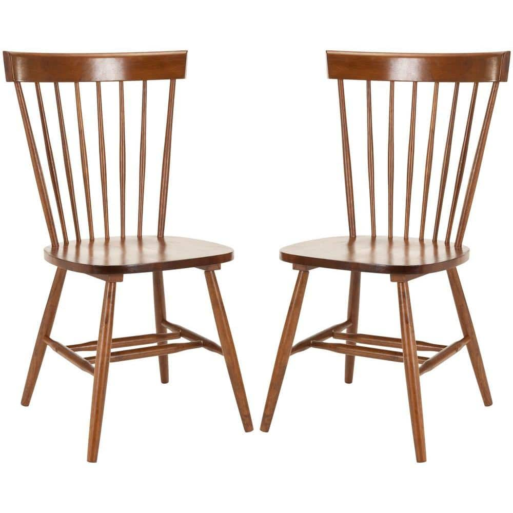 SAFAVIEH Riley Light Brown Wood Dining Chair (Set of 2) AMH8500C-SET2 ...