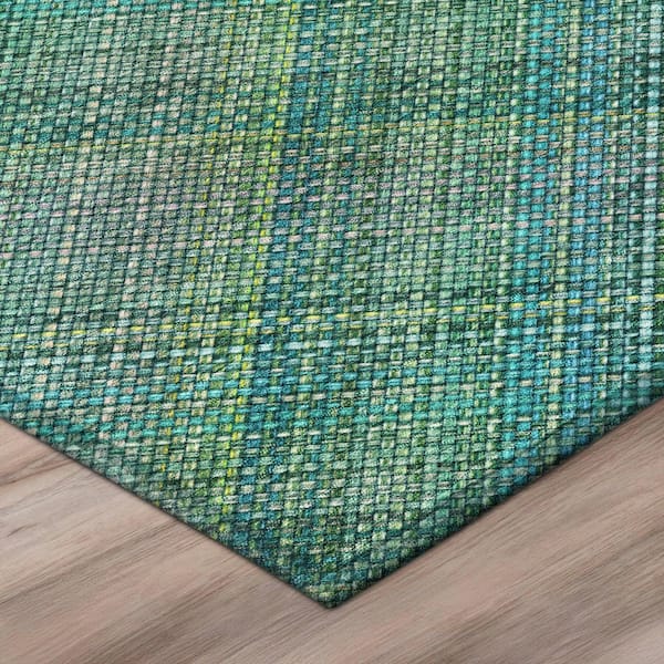 Chantille Machine Washable Indoor/Outdoor Abstract ACN2880 Teal 8 ft. x 10 ft. Area Rug