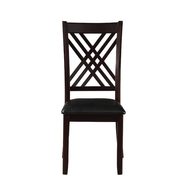 Acme Furniture Katrien Black PU and Espresso Side Chair (Set of 2)