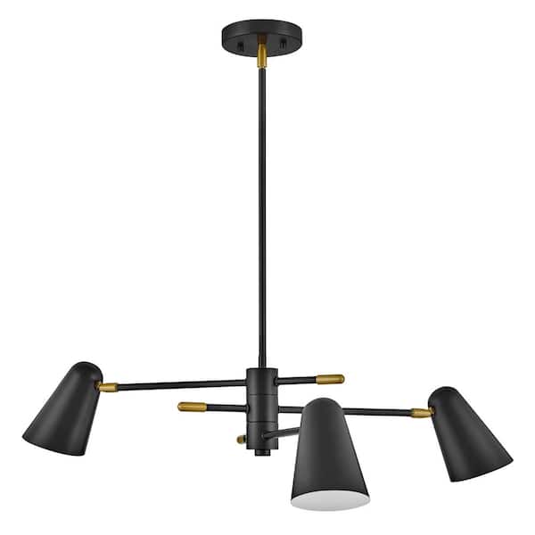 LARK Birdie 3-Light Black Island Chandelier