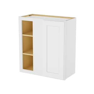 Easy-DIY 27 in. W x 12 in. D x 30 in. H in Shaker White Ready to Assemble Wall Blind Kitchen Cabinet