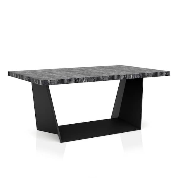 Room & Board | Modern Parsons Coffee Table w/ 1.5 Leg in Black | Marbled Black Ceramic Top